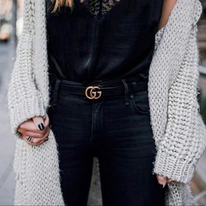 GUCCI Marmont Thin Leather Belt